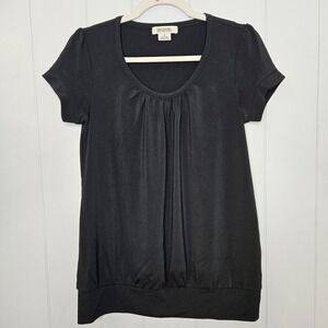 Michael Kors Short Sleeve Black Dressy Or Casual Top Shirt Silky Size  Medium